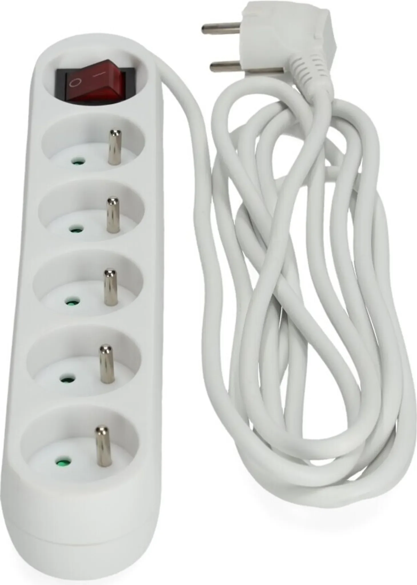 Steckdosenleiste 5-fach • 3 m • Weiß • mit Schalter • Typ E/F • Kindersicherung