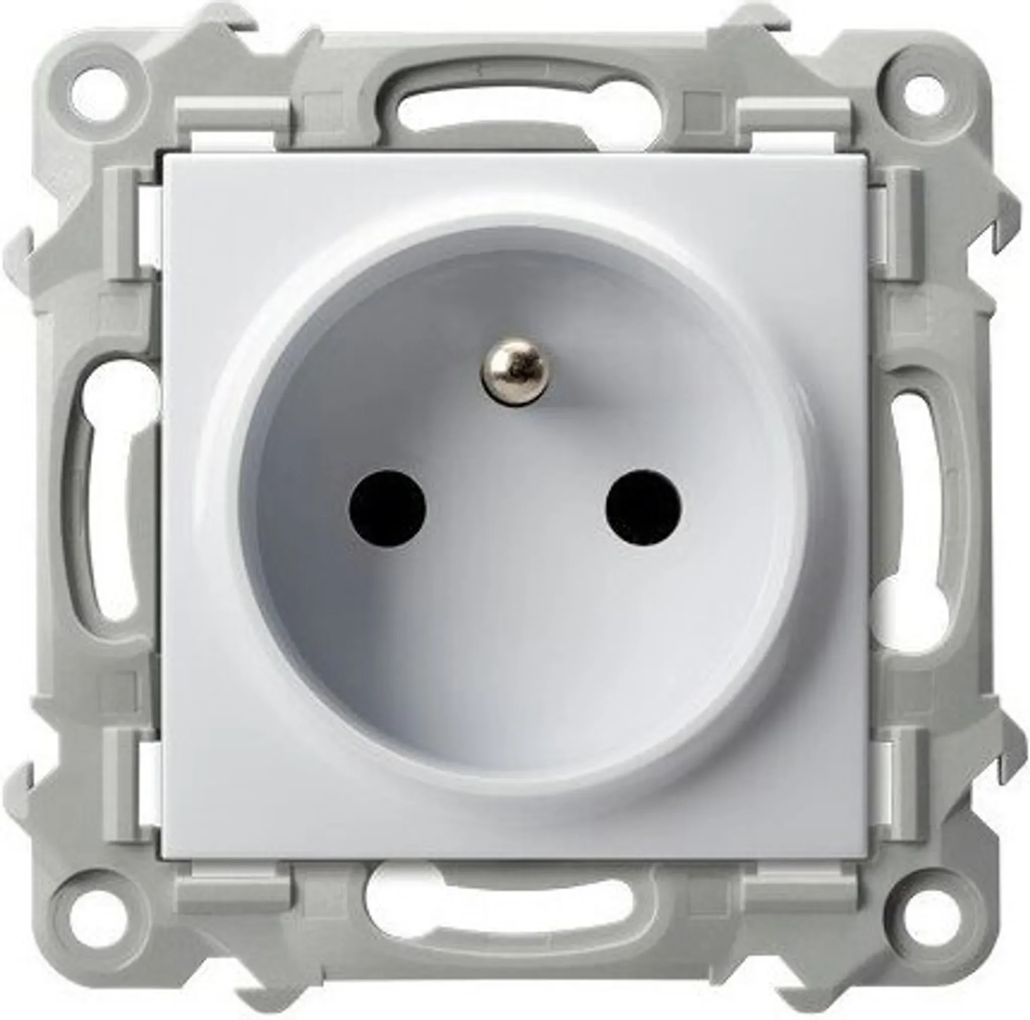 Einzelsteckdose – Ospel SZAFIR – Weiß – Unterputz