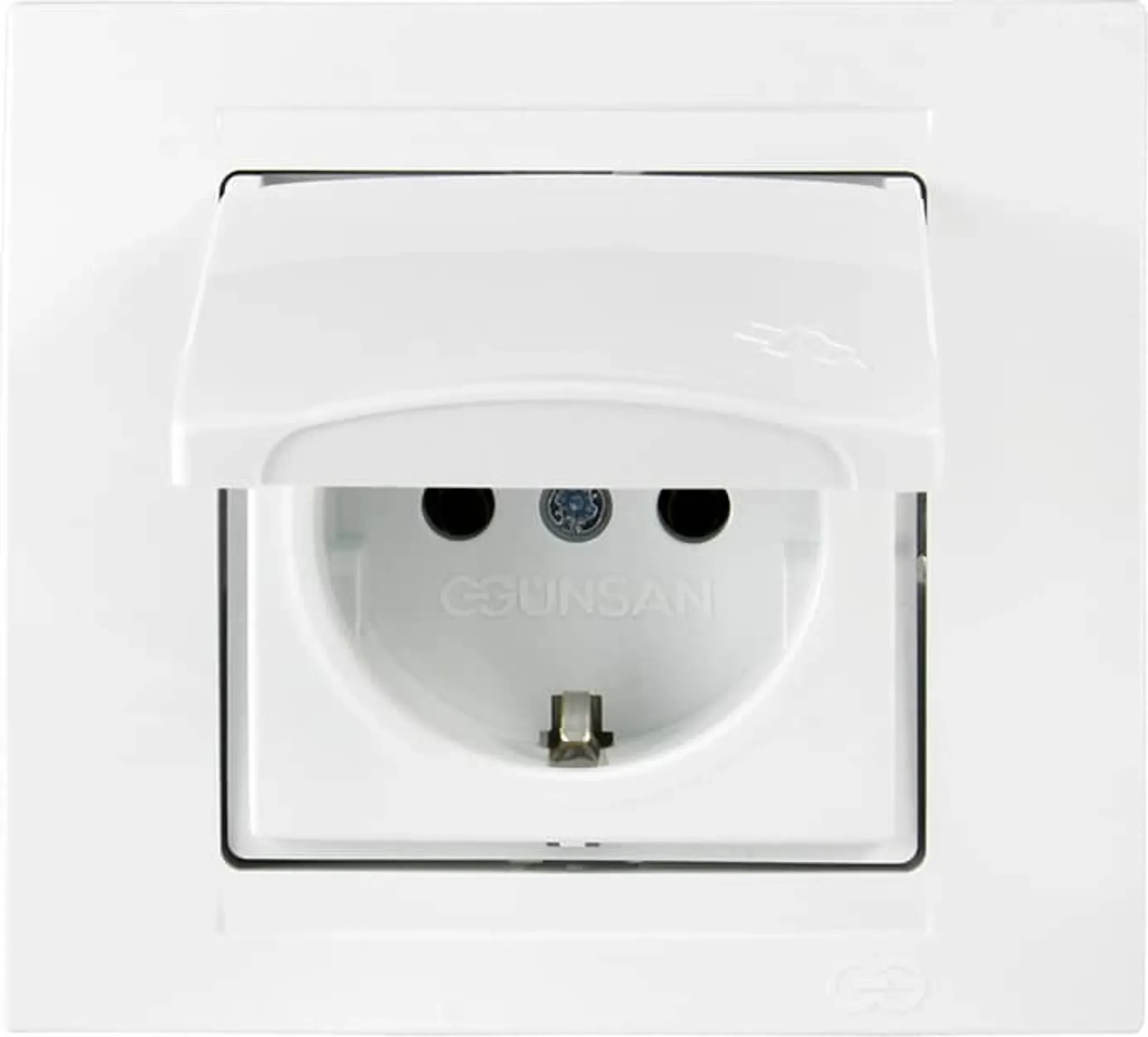 Schuko-Steckdose mit Deckel – Moderna – Weiß – Unterputz