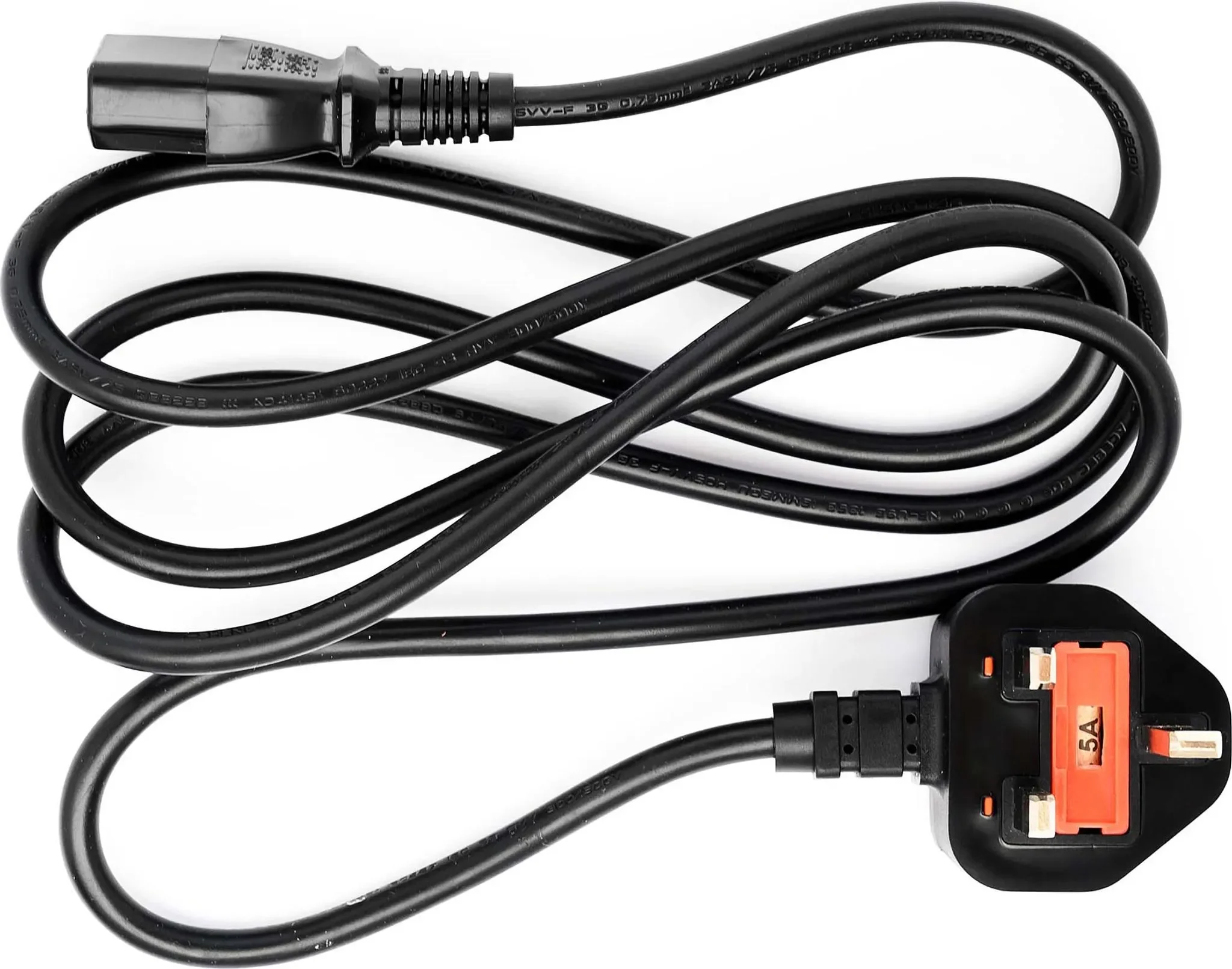 UK-Netzkabel H03VV-F 3,0×0,75 mm² – 4 m – Kaltgerätestecker (abgewinkelt)