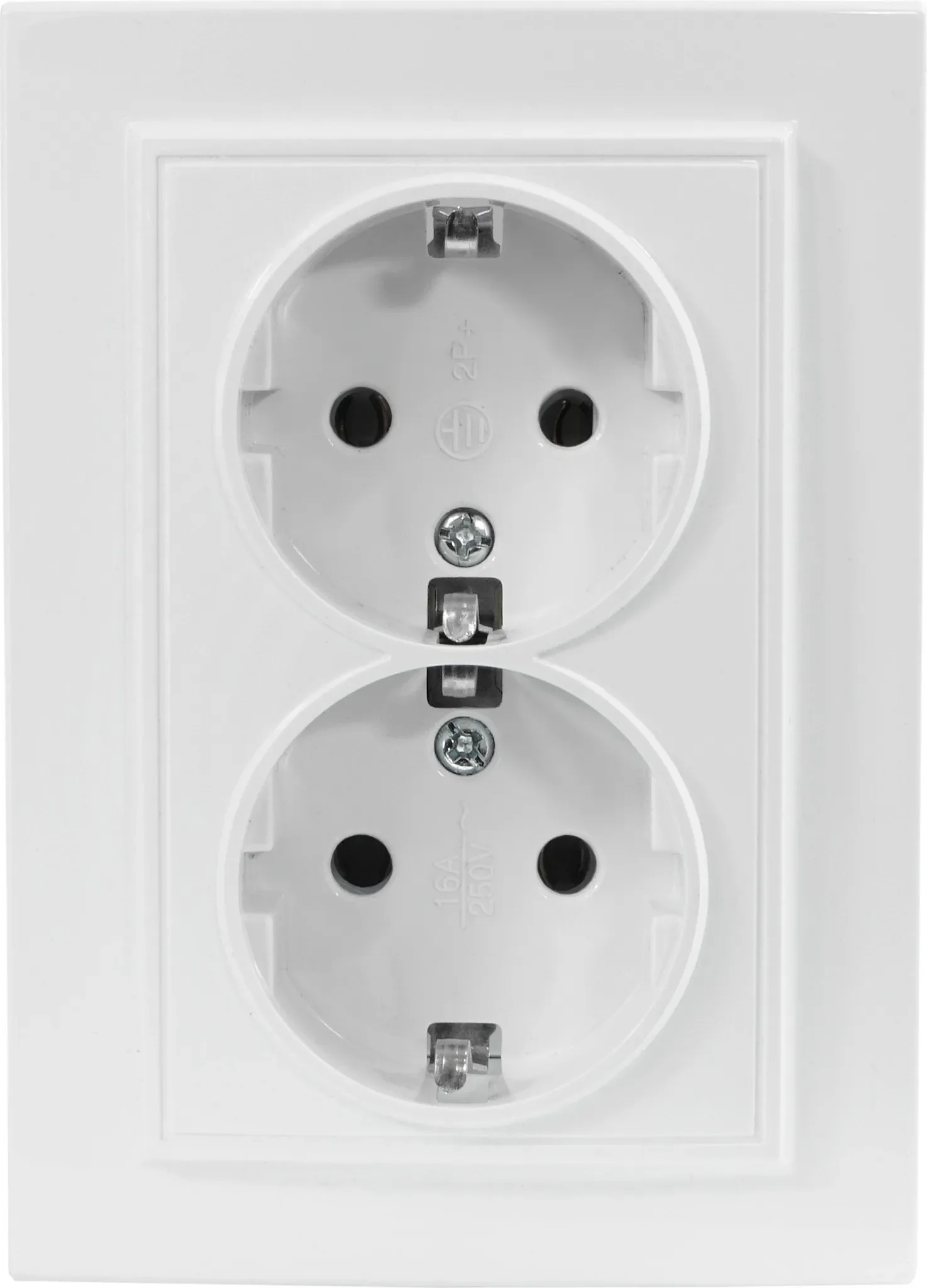 Doppel-Schuko-Steckdose – Quadra – Weiß – Unterputz