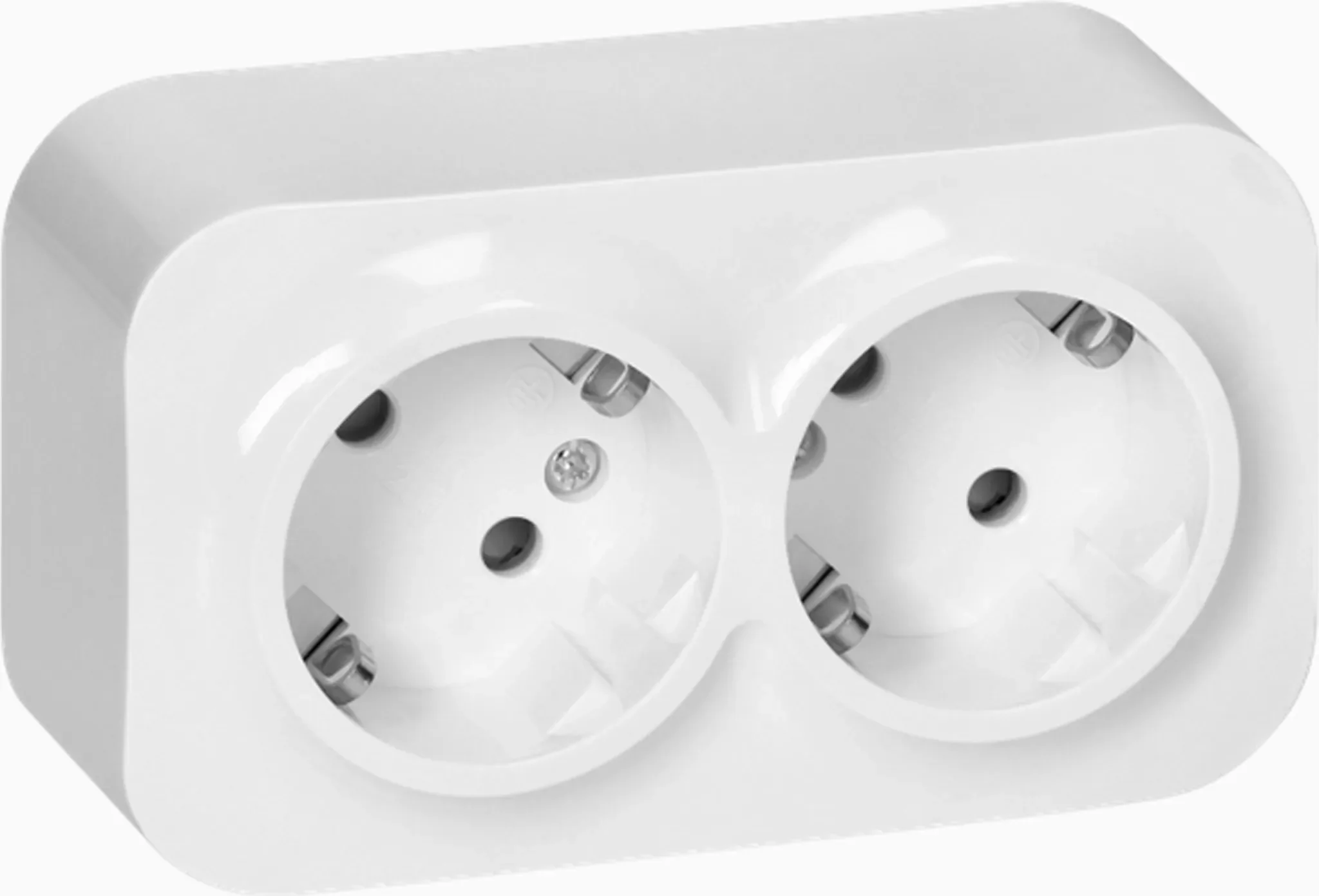 Aufputz-Schuko-Steckdose – ToDo – Weiß – 2-fach – IP20