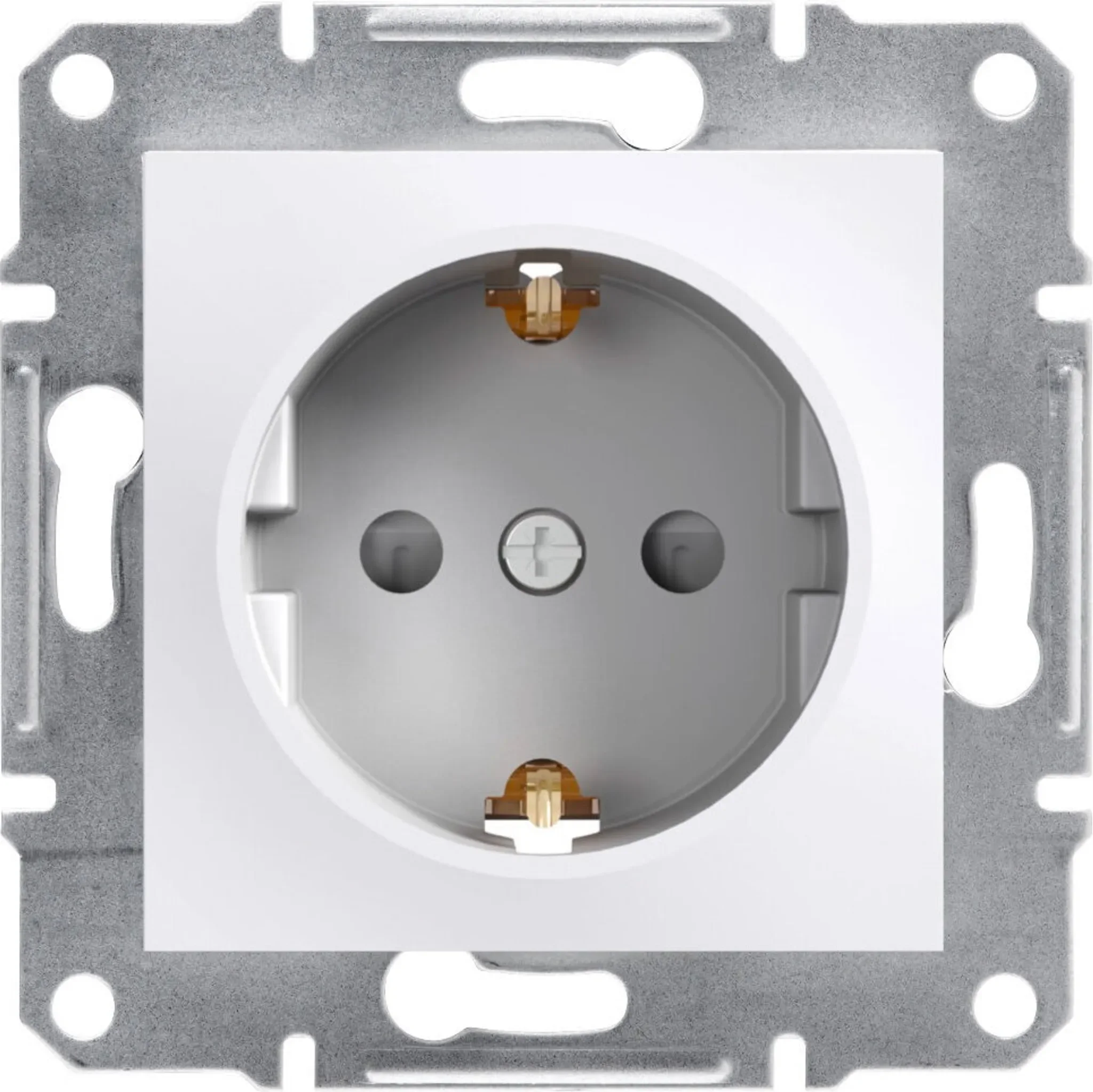 Schuko-Steckdose ohne Rahmen – Asfora – Weiß – Mit Kindersicherung