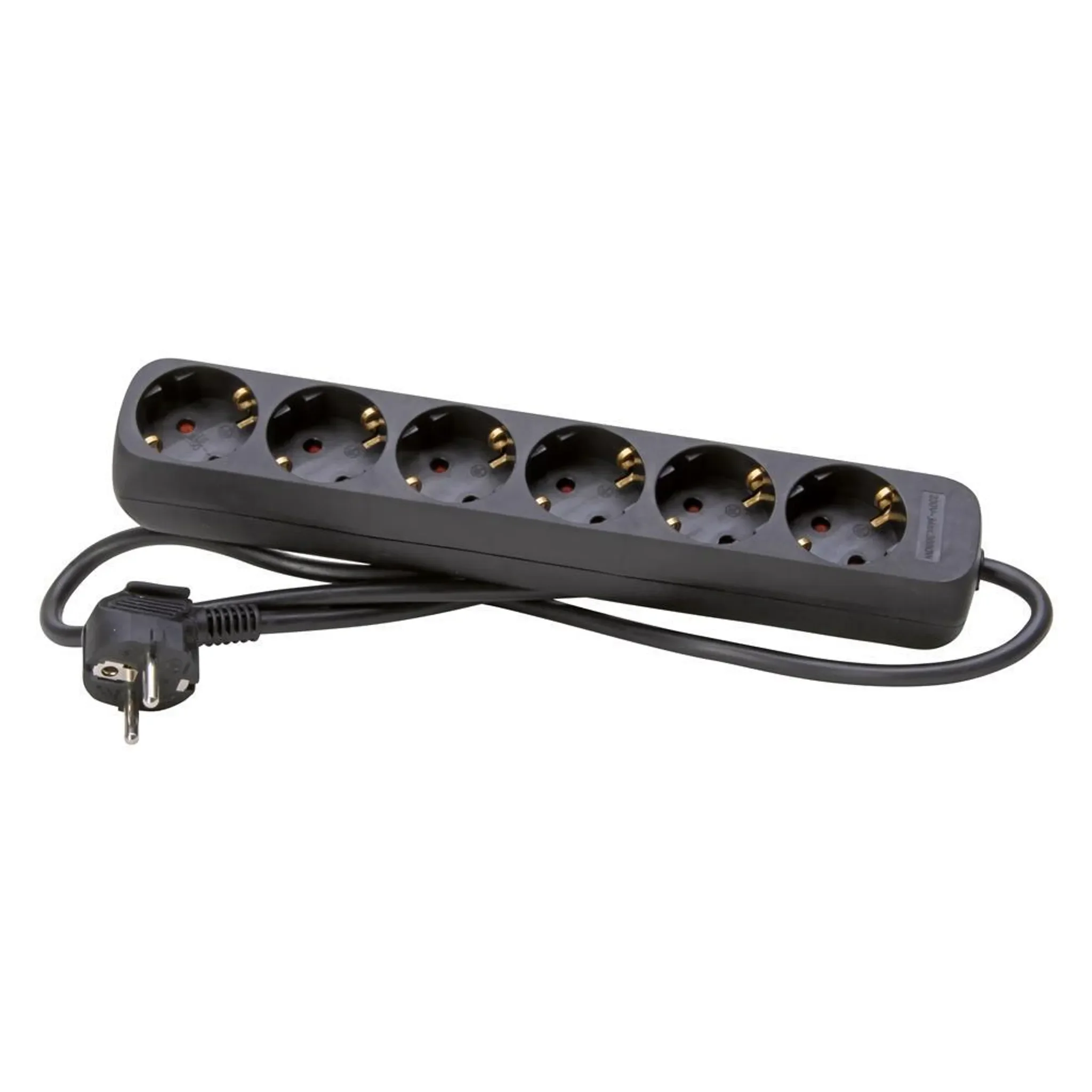 Kopp 6-fach Tisch-Steckdosenleiste – Schwarz – 45° gedrehte Töpfe – Erhöhter Berührungsschutz