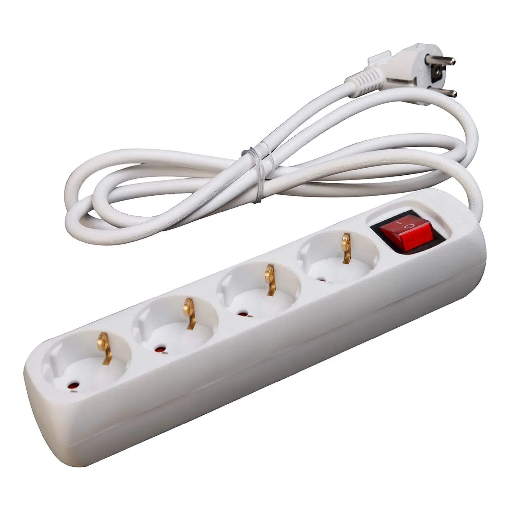 Steckdosenleiste 4-fach • Weiß • mit Schalter & Kinderschutz
