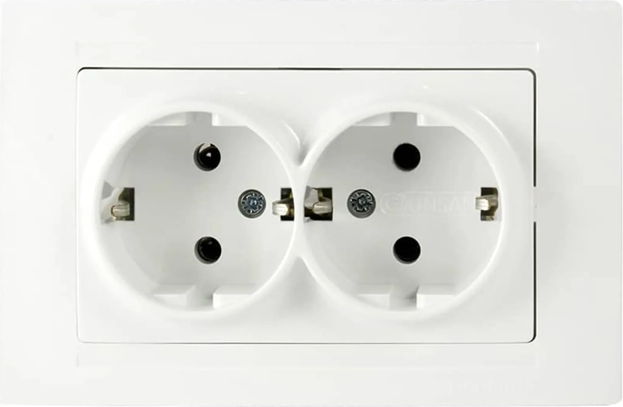 2-fach Schuko-Steckdose – Moderna – Weiß – Unterputz (Komplettset)